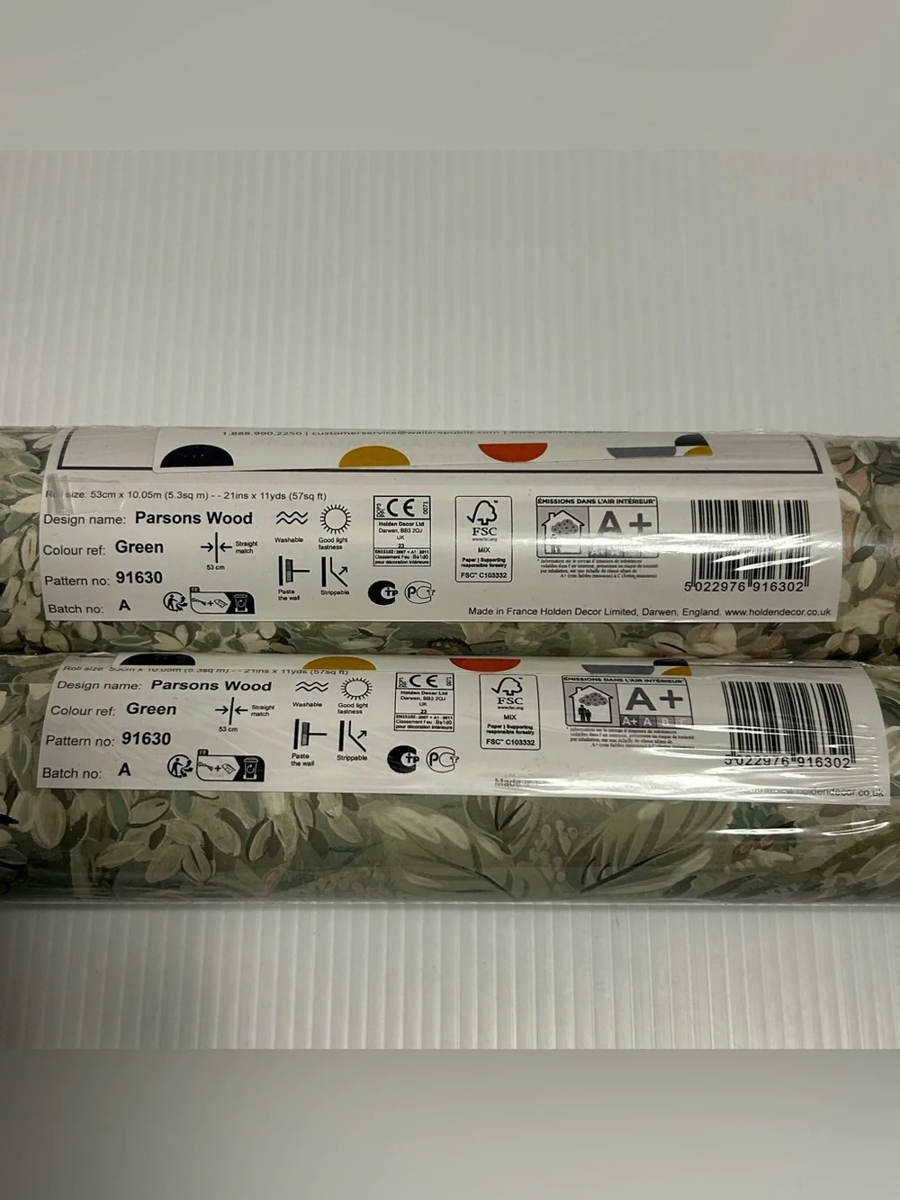 Wallpaper Walls Republic Albany Parsons Wood Green Foilage Flowers ~ 2 Rolls